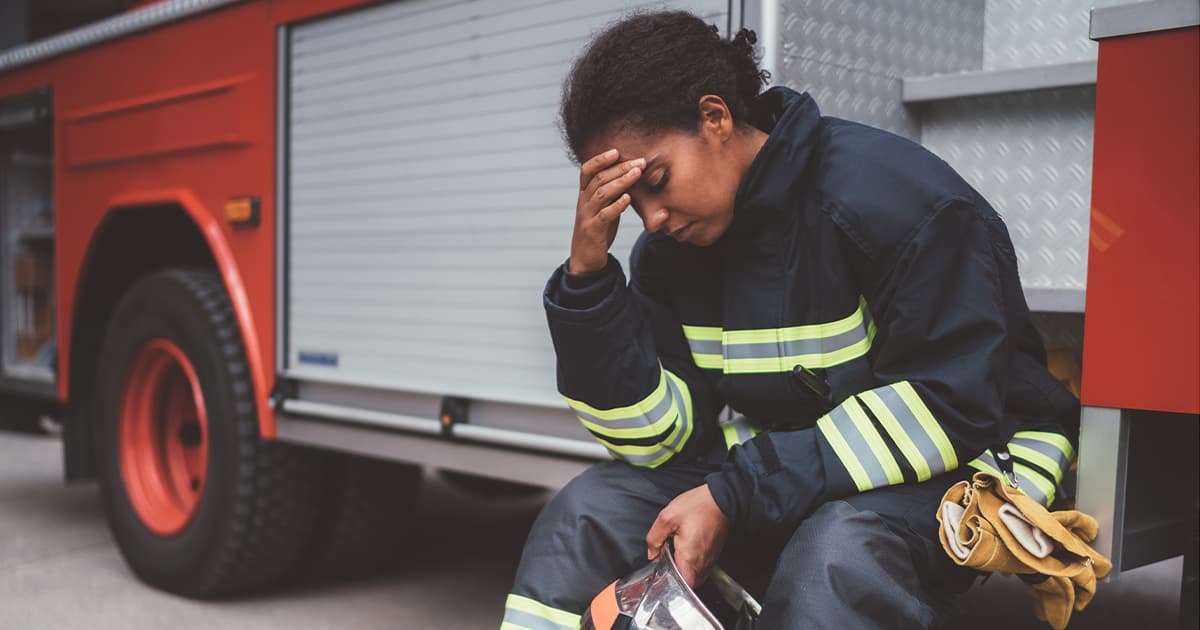 tired firefighter