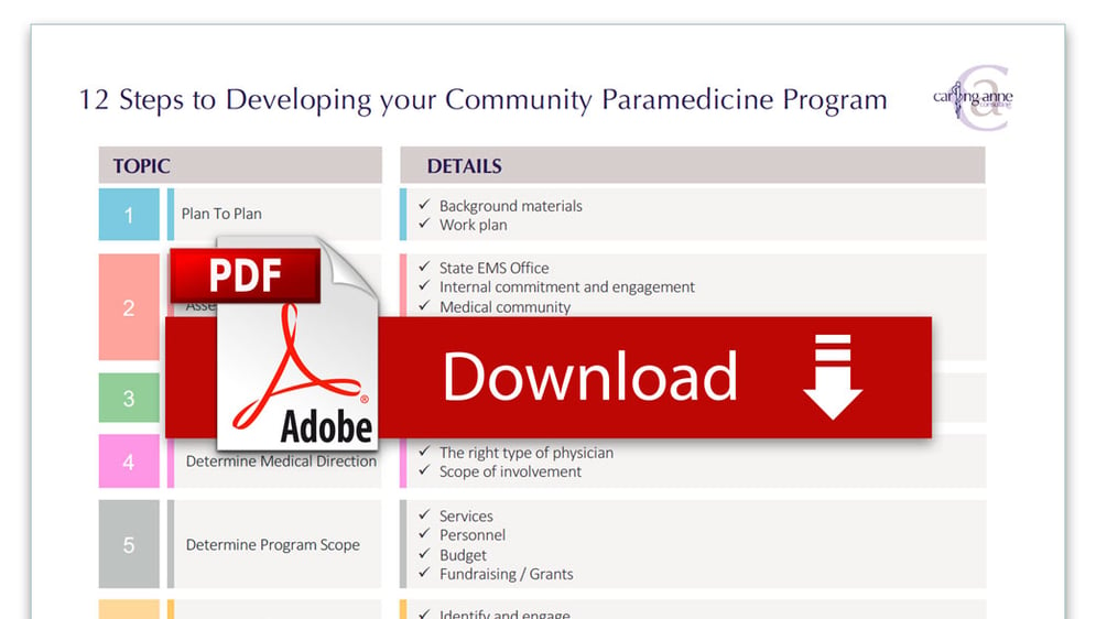 12 Steps for Developing Your Community Paramedicine Program [FLYER]