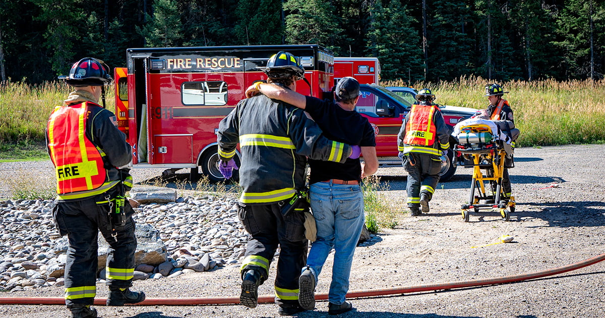 firefighters respond to a mass casualty incident